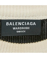 Pre-Owned Balenciaga Women's Off-White Monogram Jacquard Knit Crew Neck Sweater