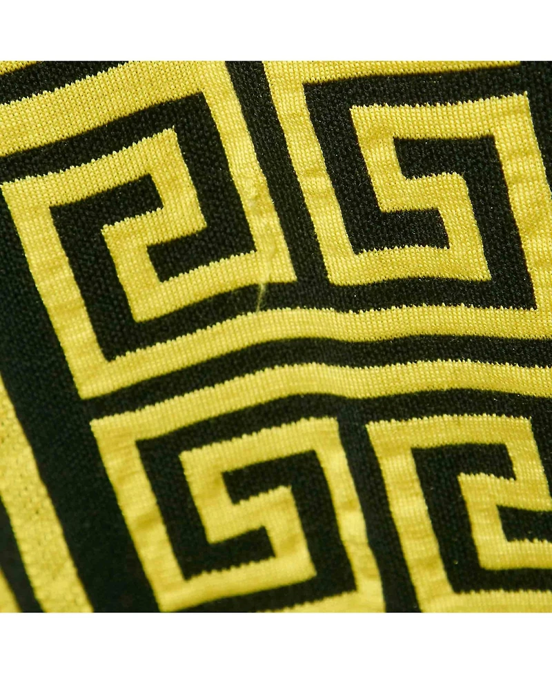 Pre-Owned Versace Women's Black/yellow Greca Pattern Jersey Crewneck Sweatshirt