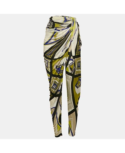 Pre-Owned Emilio Pucci Women's Multicolor Printed Jersey Draped Trousers