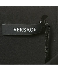 Pre-Owned Versace Women's Black Silk Front Slit Detail Pencil Skirt