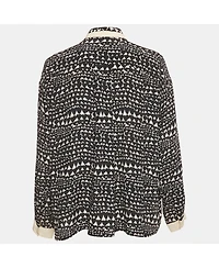 Pre-Owned Stella Mccartney Women's Monochrome Heart Print Silk Full Sleeves Blouse