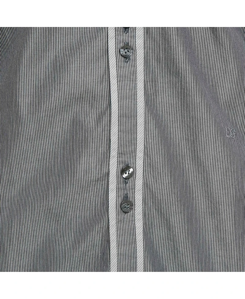 Pre-Owned Dolce & Gabbana Men's Grey Stripe Cotton Button Front Shirt