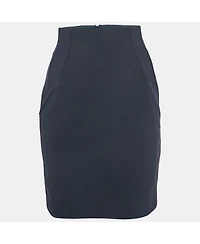 Pre-Owned Stella Mccartney Women's Navy Blue Cotton Blend Pencil Skirt
