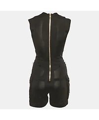 Pre-Owned Balmain Women's Black Knit Lace-Up Jumpsuit