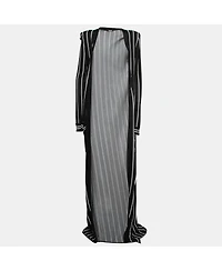 Pre-Owned Balmain Women's Black Striped Knit Long Open Cardigan