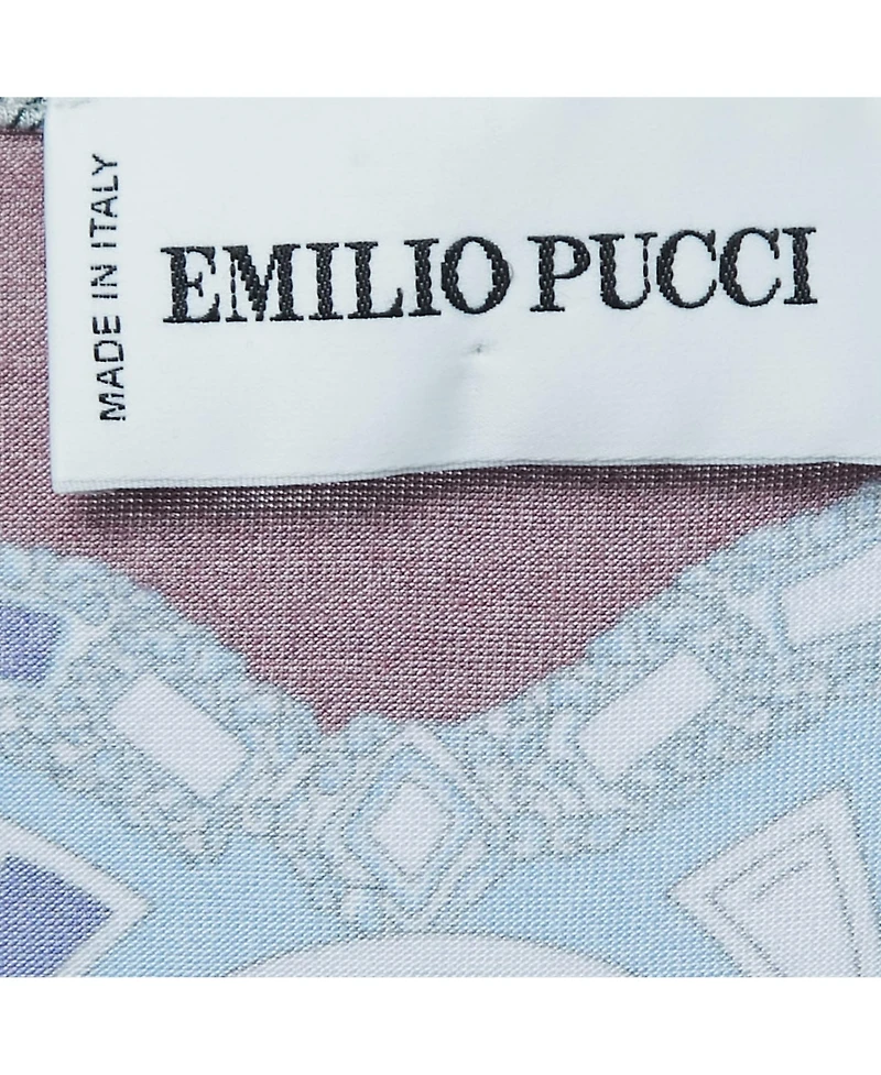 Pre-Owned Emilio Pucci Women's Multicolor Print Knit Short Sleeve Top