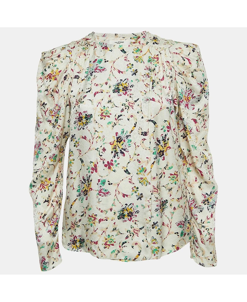 Pre-Owned Isabel Marant Women's Etoile Multicolor Print Crepe Long Sleeve Blouse