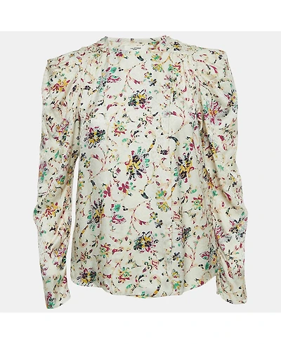 Pre-Owned Isabel Marant Women's Etoile Multicolor Print Crepe Long Sleeve Blouse