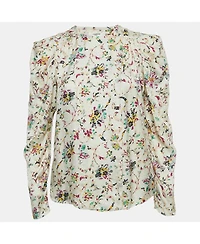 Pre-Owned Isabel Marant Women's Etoile Multicolor Print Crepe Long Sleeve Blouse