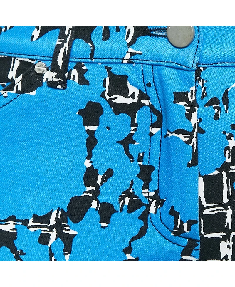 Pre-Owned Balenciaga Women's Blue Printed Denim Skinny Jeans