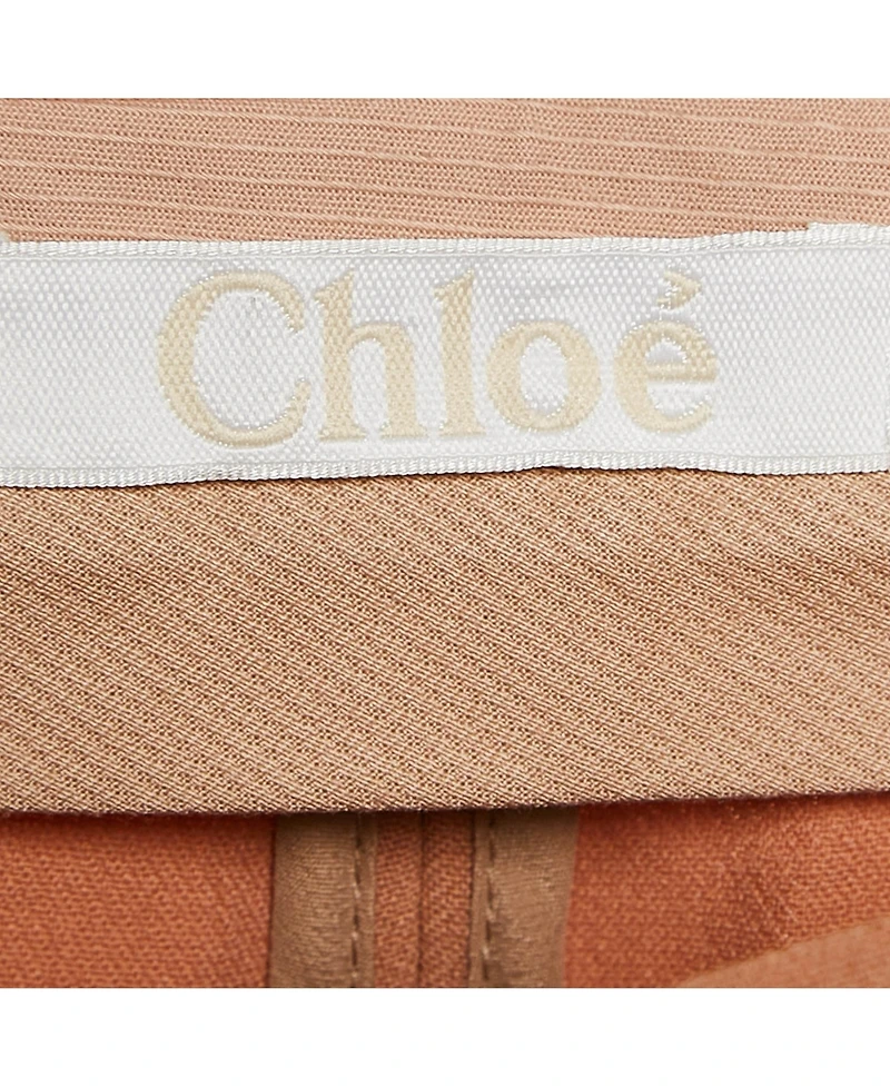 Pre-Owned Chloe Women's Light Brown Crepe Zip Detail Trackpants