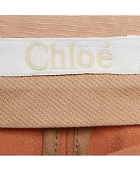 Pre-Owned Chloe Women's Light Brown Crepe Zip Detail Trackpants