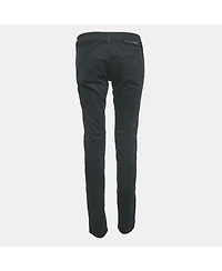 Pre-Owned Stella Mccartney Women's Black/blue Denim And Velvet Jeans