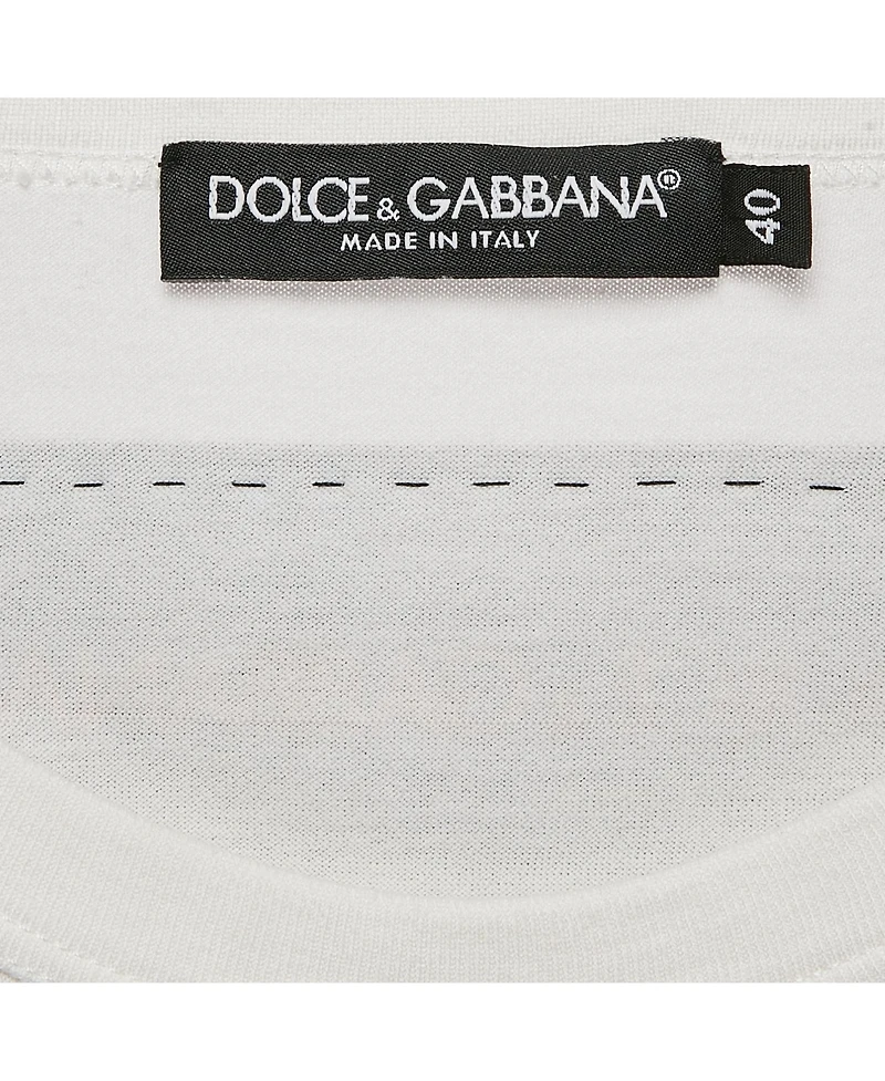 Pre-Owned Dolce & Gabbana Women's White Cotton L'amore E Bellezza Printed Tank Top