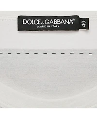 Pre-Owned Dolce & Gabbana Women's White Cotton L'amore E Bellezza Printed Tank Top
