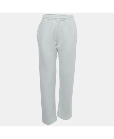 Pre-Owned Off-White Women's White Print Cotton Drawstring Straight Leg Pants
