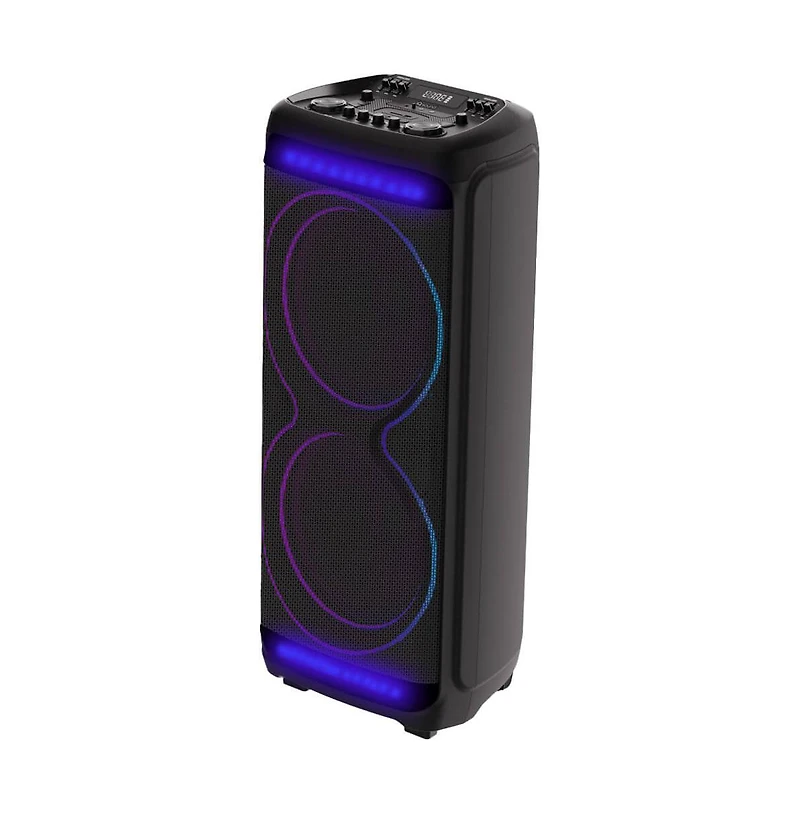 Supersonic 2×15" Bluetooth Light Show Party Speaker with Wireless Microphone and Remote