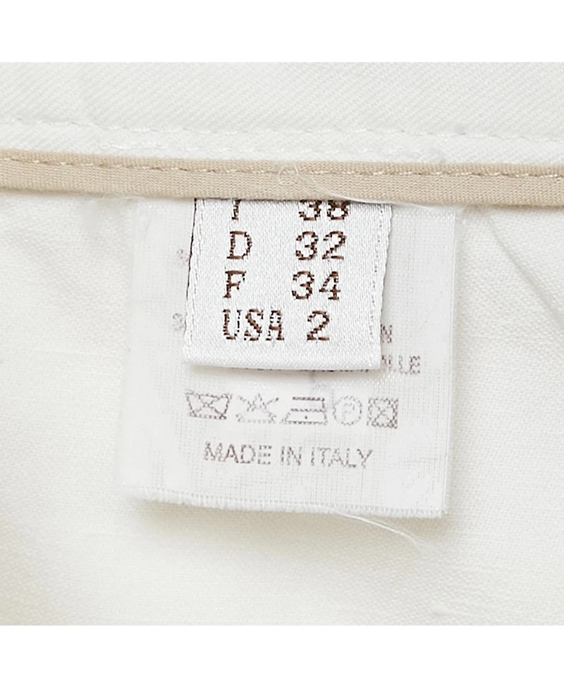 Pre-Owned Brunello Cucinelli Women's White Linen Blend Tapered Trousers