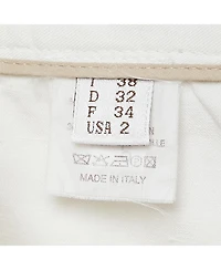 Pre-Owned Brunello Cucinelli Women's White Linen Blend Tapered Trousers