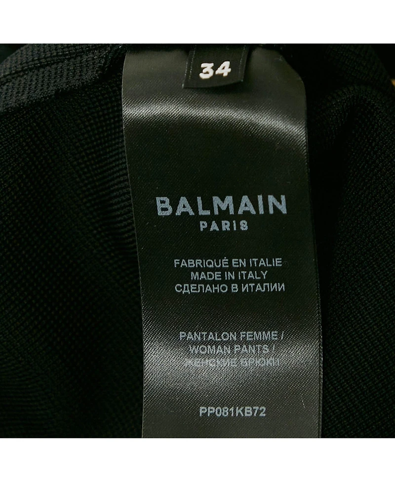 Pre-Owned Balmain Women's Black Jersey Wide-Leg Pants