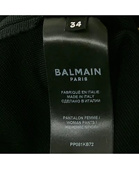 Pre-Owned Balmain Women's Black Jersey Wide-Leg Pants