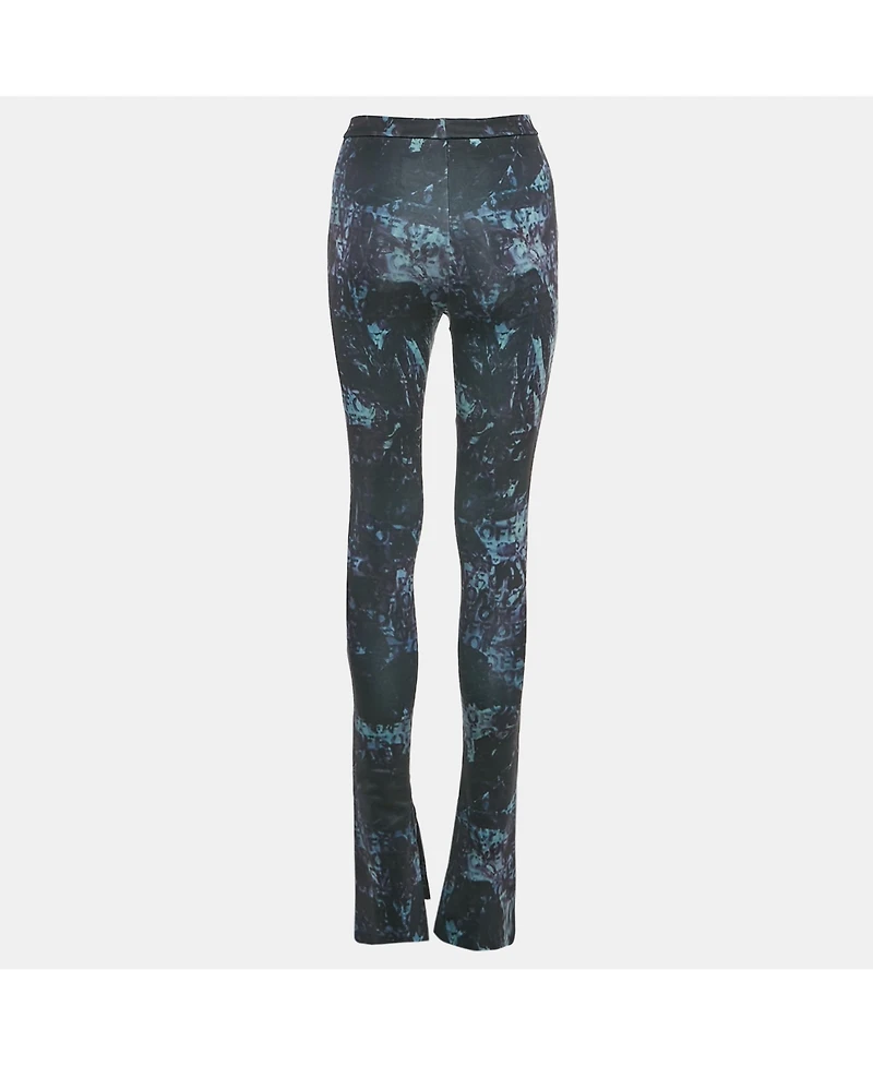 Pre-Owned Off-White Women's Black Abstract Print Jersey Flared Leggings
