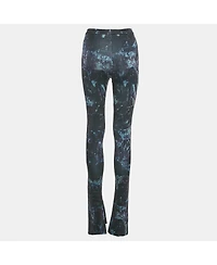 Pre-Owned Off-White Women's Black Abstract Print Jersey Flared Leggings