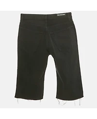 Pre-Owned Balenciaga Men's Unisex Black Denim Raw Edge Shorts