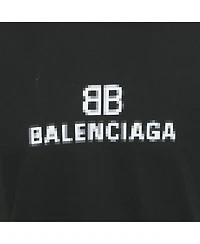 Pre-Owned Balenciaga Men's Black Bb Logo Pixel Print Cotton T-Shirt