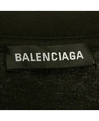 Pre-Owned Balenciaga Men's Black Logo Print Cotton Crewneck T-Shirt