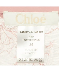 Pre-Owned Chloe Women's Pre-Owned Chloé Powder Pink Lace Ruffled Button Front Shirt