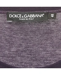 Pre-Owned Dolce & Gabbana Men's Purple Logo Plaque Jersey T-Shirt