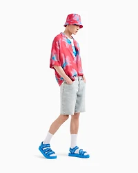 A|X Armani Exchange Men's Boxy-Fit Floral Shirt