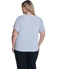 Calvin Klein Plus V-Neck Pull-On Top
