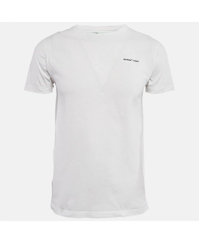 Pre-Owned Off-White Men's White Cotton Crew Neck T-Shirt