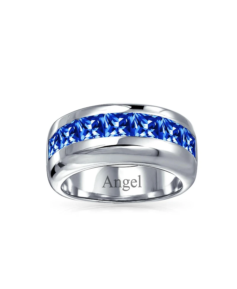 Bling Jewelry Channel Set Cubic Zirconia Cz Invisible Cut Half Eternity Band Sterling Silver 9MM