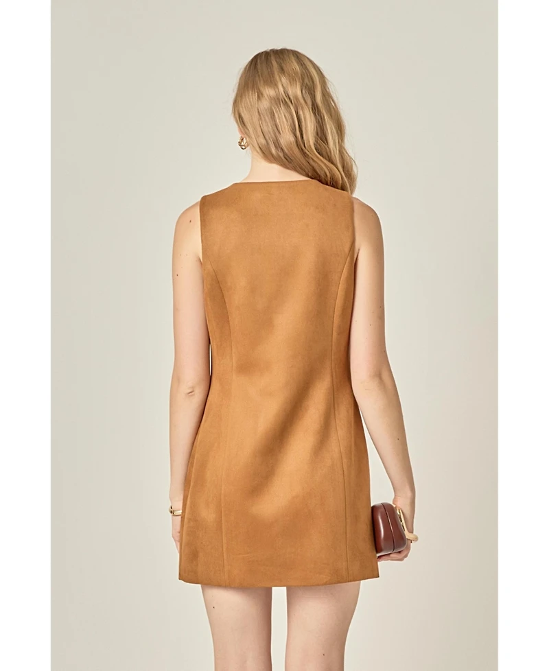 English Factory Women's Suede Vest Dress