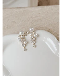 Alexandra Pearl and Crystal Drop Earrings