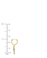 Macy's Men's Black Diamond Huggies Drop Earrings (1/3 ct. t.w.) in 14k Yellow Gold-Plated Sterling Silver