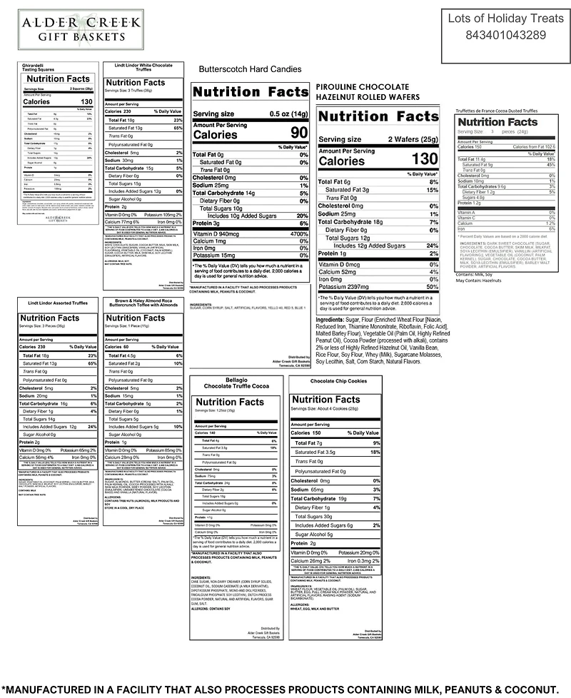 Alder Creek Gift Baskets Lots of Holiday Treats Gift Basket, 10 Piece Set