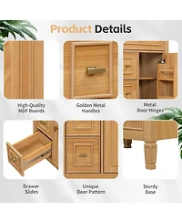 Casainc Bathroom Vanity with Sink Flip Drawer Two Drawers Adjustable Shelf