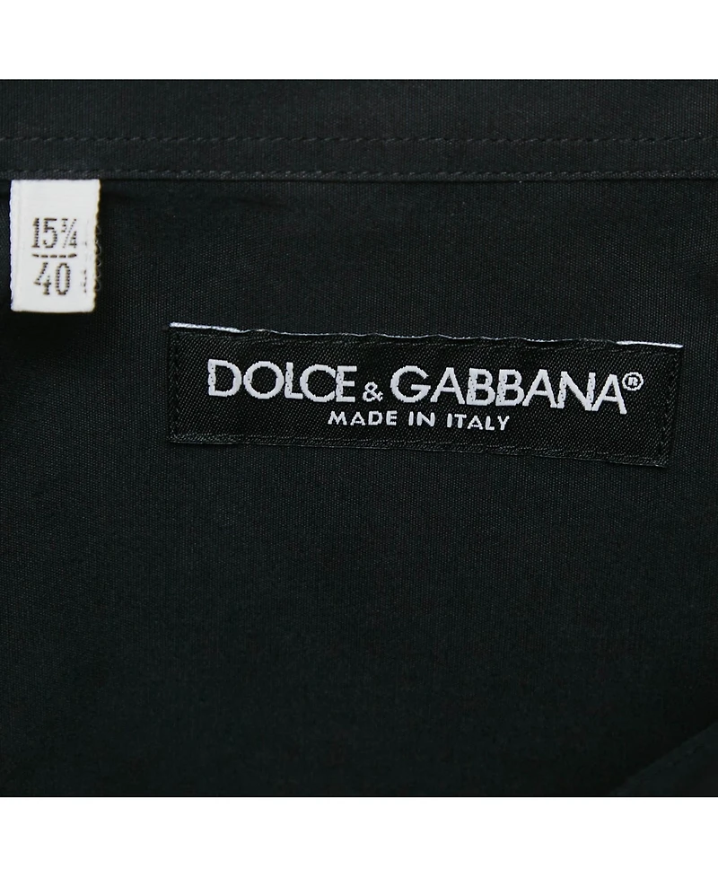 Pre-Owned Dolce & Gabbana Men's Black Cotton Long Sleeve Shirt