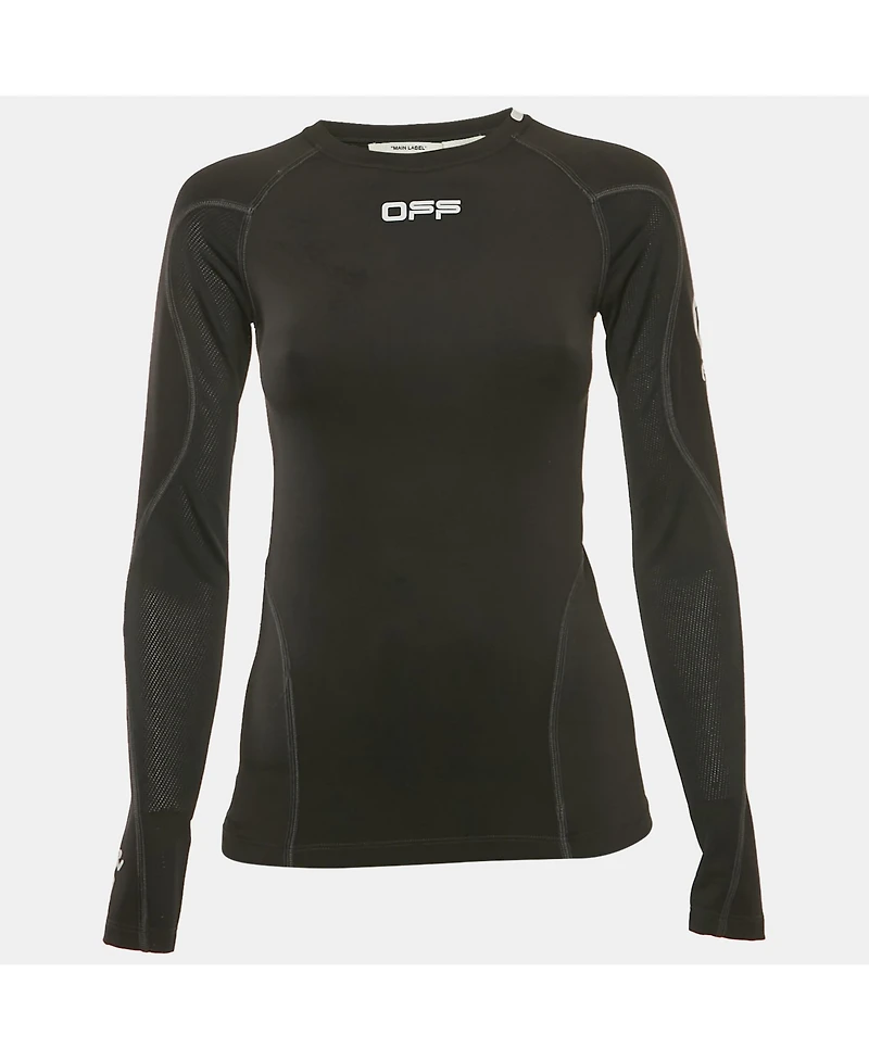 Pre-Owned Off-White Women's Black Jersey Long Sleeve T-Shirt