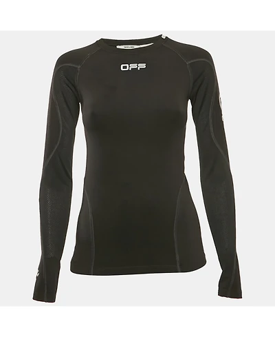 Pre-Owned Off-White Women's Black Jersey Long Sleeve T-Shirt