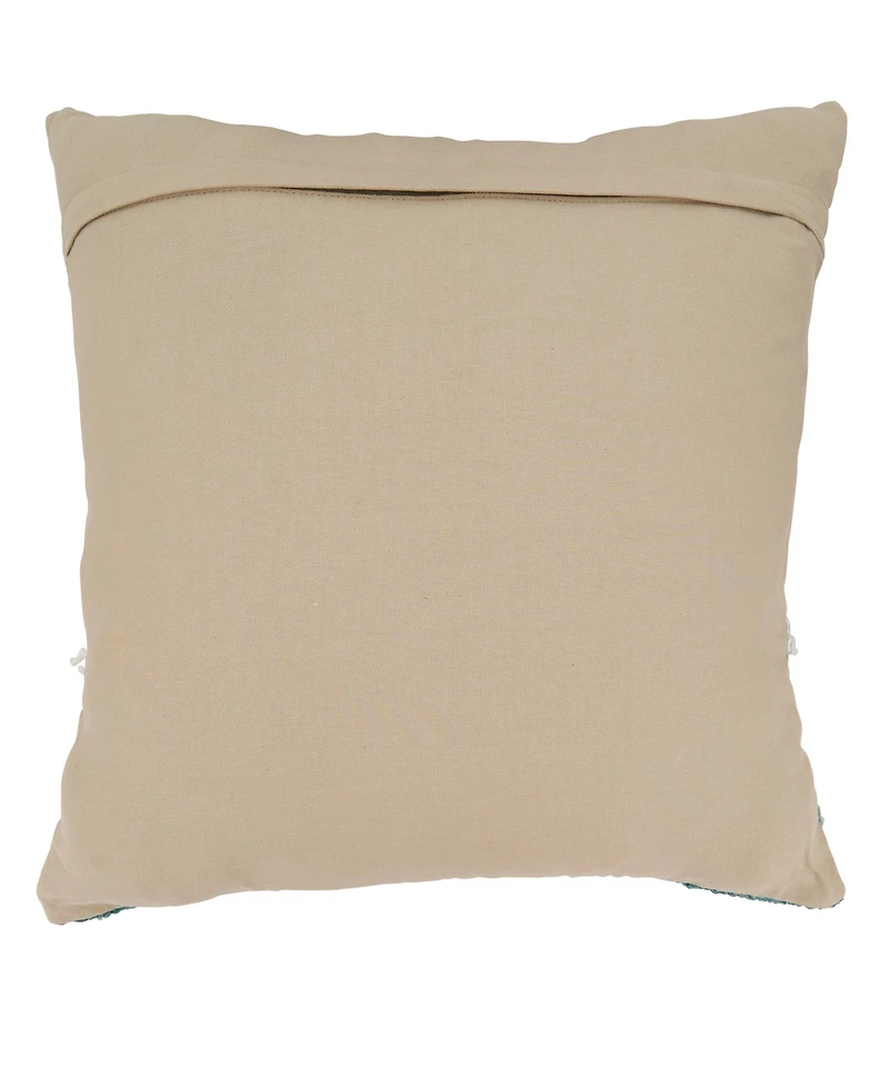 Saro Lifestyle Two-Tone Fringe Poly Filled Decorative Pillow, 20" x