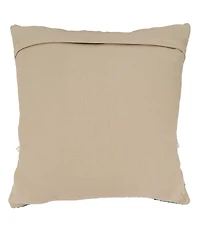 Saro Lifestyle Two-Tone Fringe Poly Filled Decorative Pillow, 20" x