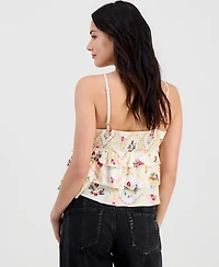 Madden Girl Juniors' Striped Ruffled Sleeveless Top