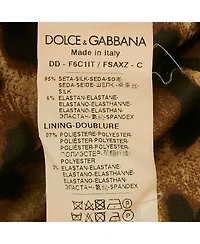 Pre-Owned Dolce & Gabbana Women's Brown Leopard & Rose Print Silk Mini Dress