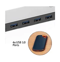 13-Port Usb-c Triple Display 4K Docking Station Hd Slim Multi-Port Adapter – Gray