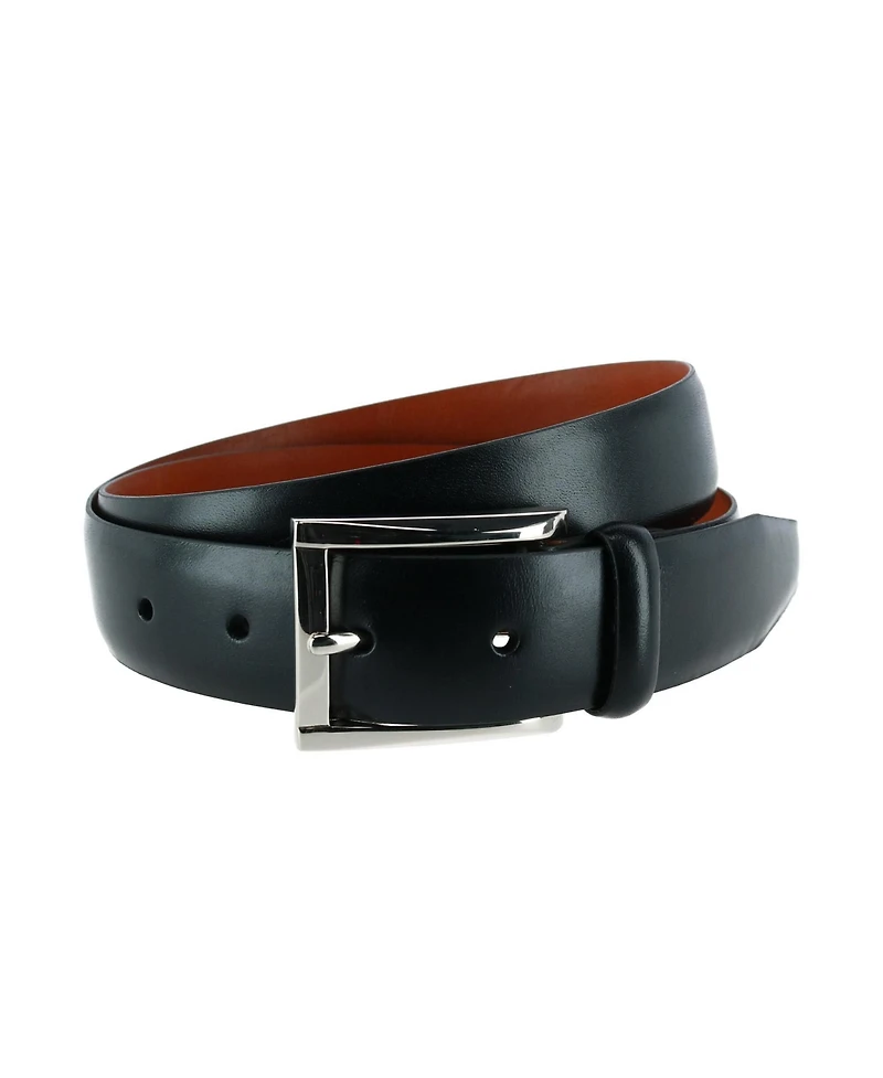 Trafalgar Men's Broderick 32mm Leather Dress Belt – Full Grain Leather, Classic Square Buckle